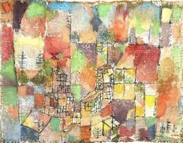  textura Pintura al %C3%B3leo - Dos casas de campo Paul Klee con textura